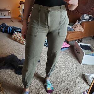 Express Women's Skinny Jeans - Olive